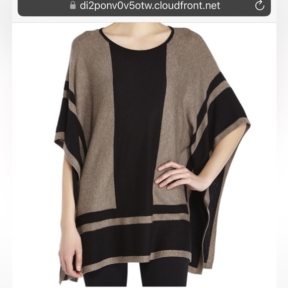 august silk Sweaters - August silk poncho sweater brown and black size‎ small
